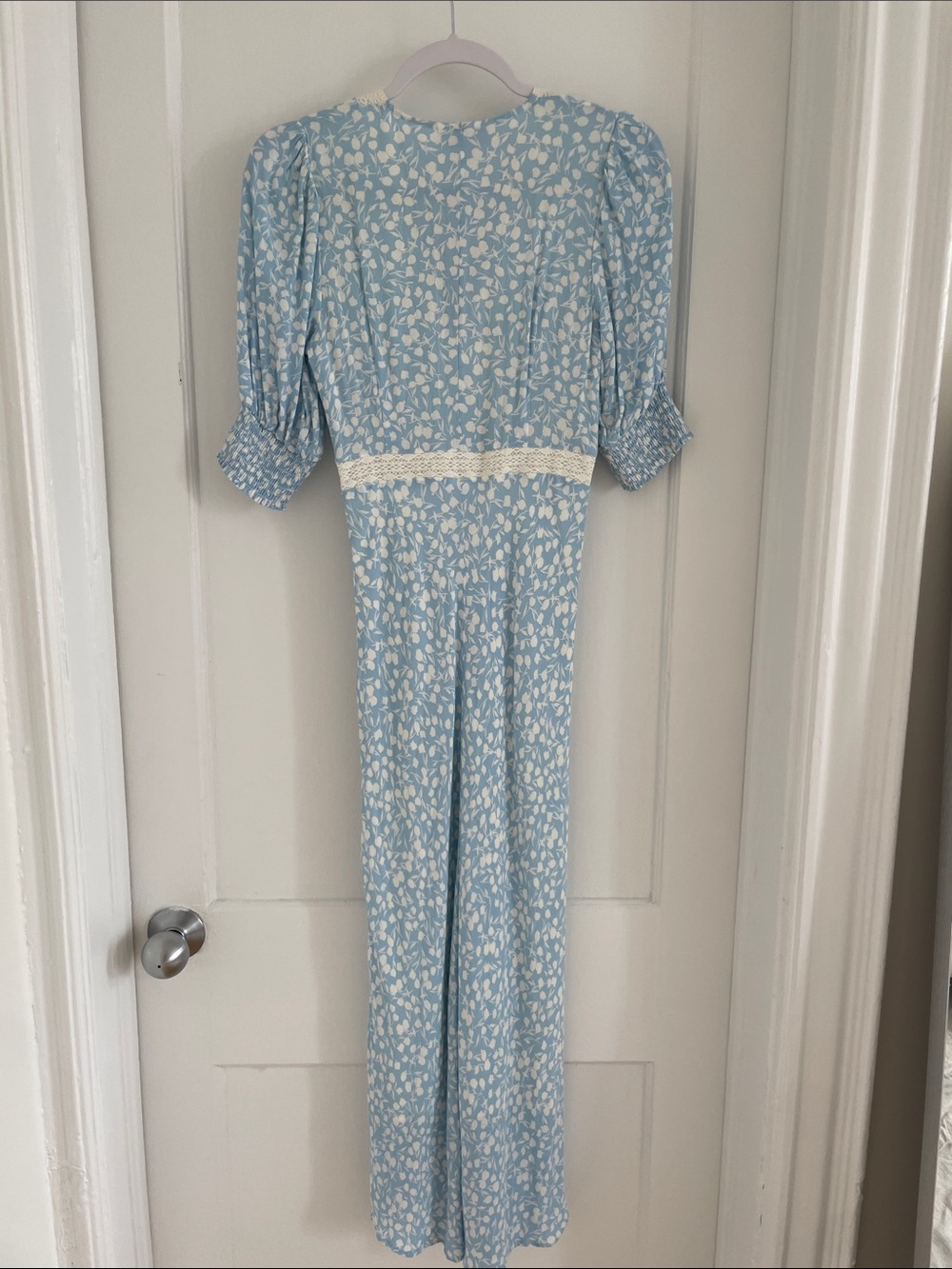 RIXO for Target Light Blue Floral Lace-Trim Maxi Dress 2 xs - Picture 3 of 4